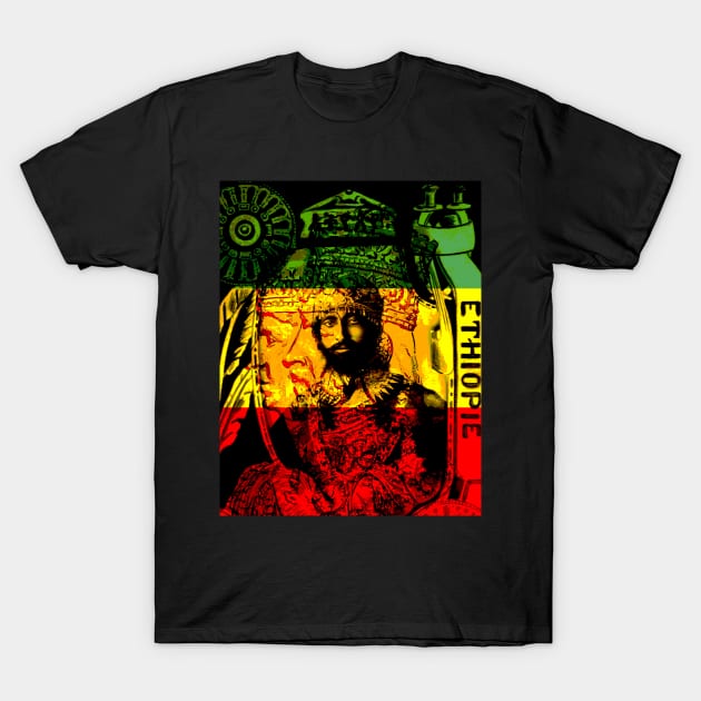 Rasta Haile Selassie Natural Mystic Lion of Judah T-Shirt by rastaseed